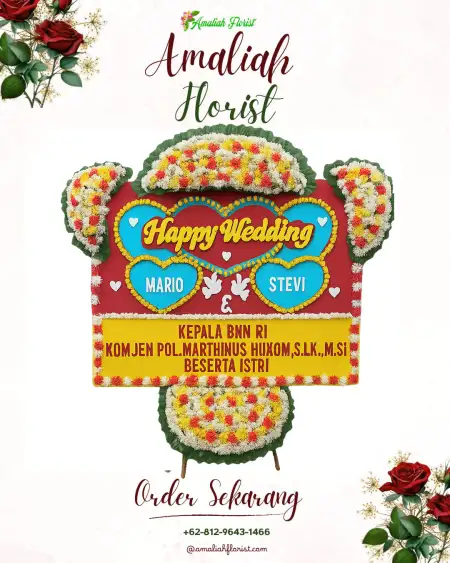 Papan Bunga Pernikahan Deles